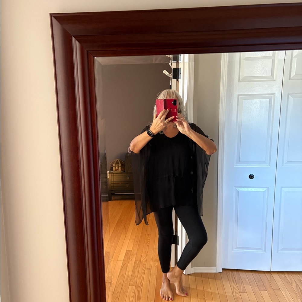 Chic Black Sheer Silk Top
